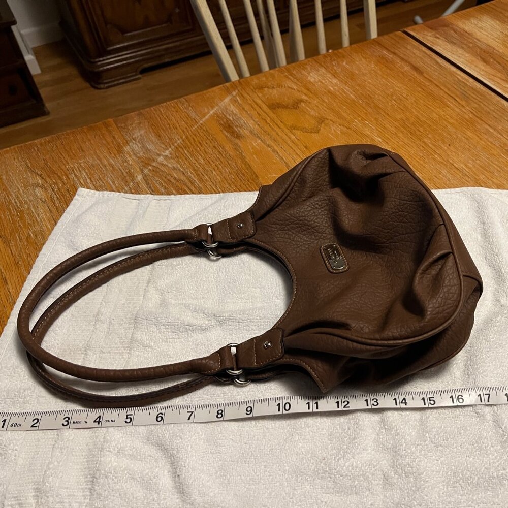 Rosetti New York Woman's Faux Leather double handle shoulder bag. Textured Brown - Picture 10 of 10